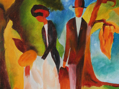 August Macke: Leute am blauen See